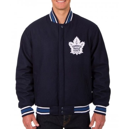 Toronto Maple Leafs Varsity Navy Blue Wool Jacket